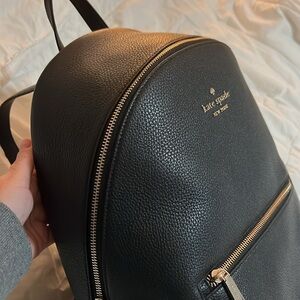 NEW Kate Spade New York Leila Pebbled Leather Large Dome Backpack Black